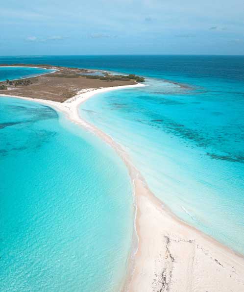 Praia de Los Roques vista de cima